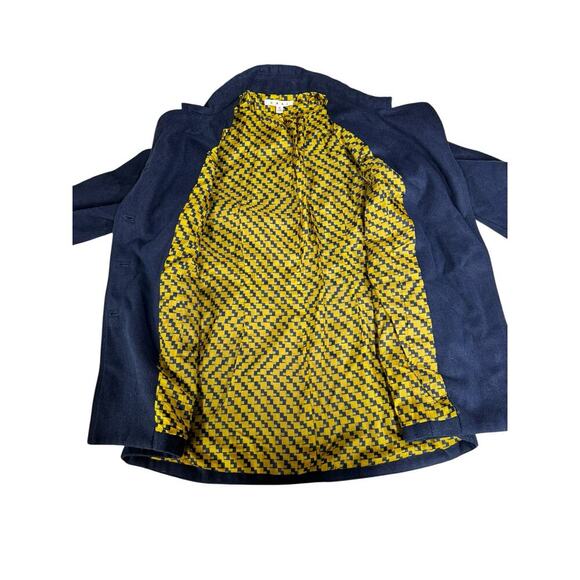 CAbi Coat Size M Navy Blue Wool Blend Peacoat Gold Anchor Buttons - Picture 9 of 16